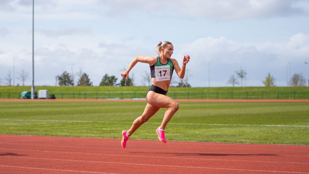 A student on the EHU running track.